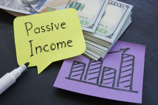 What is Passive Income is shown on a business photo using the text